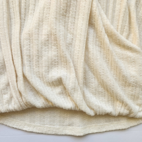 Maeve Anthropologie Womens Sweater Ivory Faux Wrap Front Long Sleeve Knit Xsmall - Picture 8 of 13